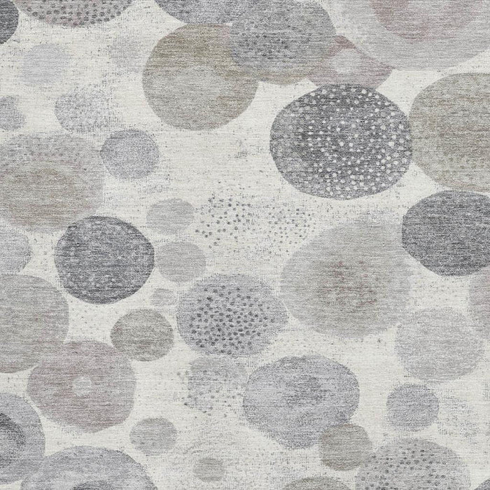 10' X 14' Geometric Washable Area Rug With UV Protection (707305) - Ivory / Gray / Silver
