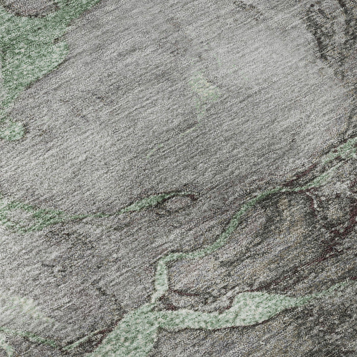 10' X 14' Abstract Washable Area Rug With UV Protection (718268) - Green / Gray
