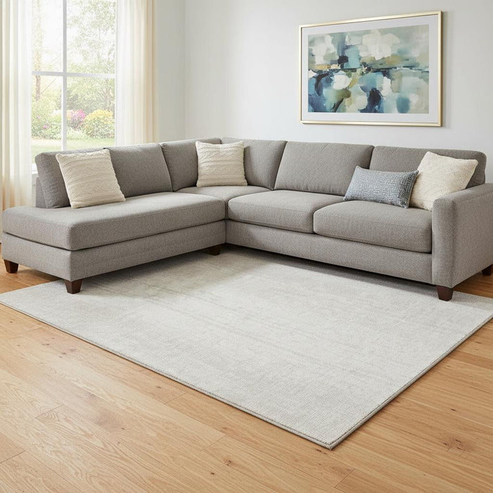 10' X 14' Striped Washable Area Rug With UV Protection (668337) - Ivory / Beige