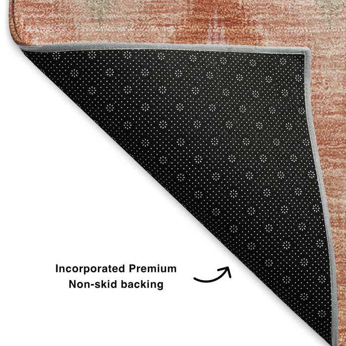 3' X 5' Southwestern Washable Area Rug With UV Protection (651906) - Pink / Orange / Mint Green