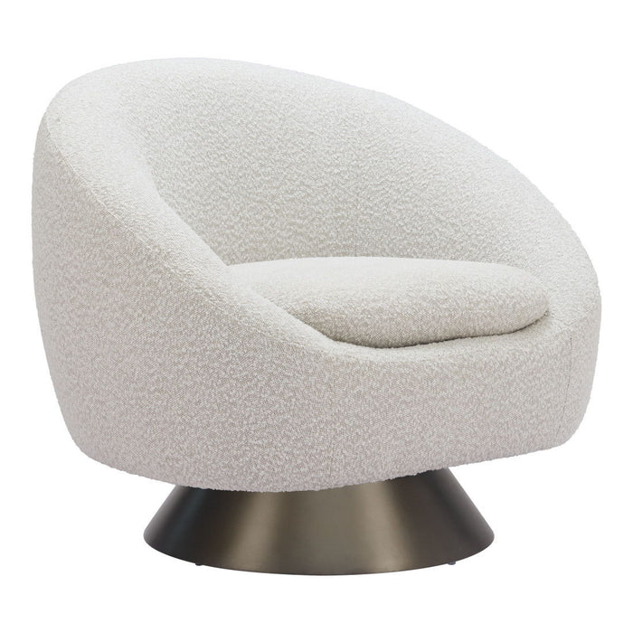 37" Modern Upholstered Swivel Arm Chair - Gray