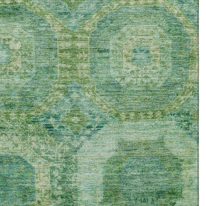 10' X 14' Abstract Geometric Washable Area Rug With UV Protection (708946) - Emerald / Green