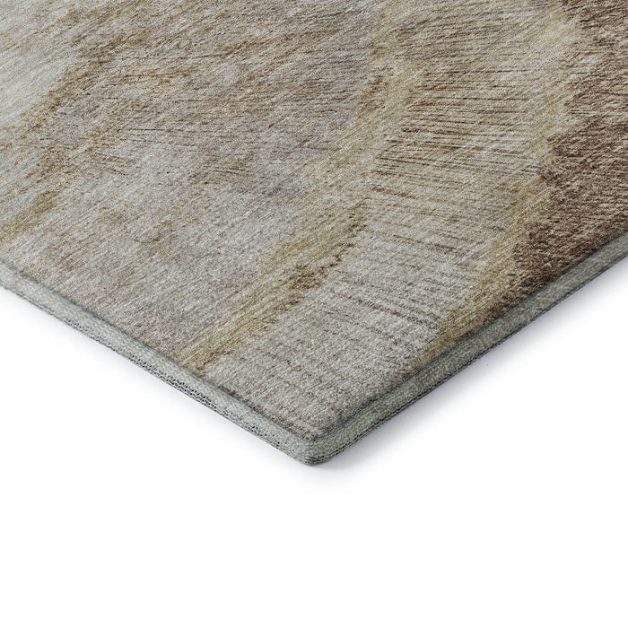 10' X 14' Woodland Lodge Washable Area Rug With UV Protection (653749) - Brown / Ivory / Gray