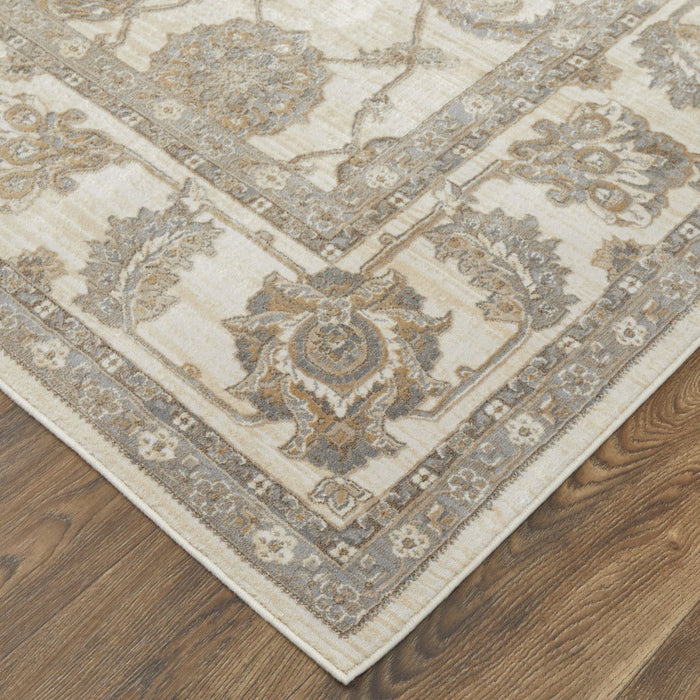 10' x 14' Power Loom Area Rug - Tan Ivory And Brown