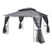 Giga patio gazebo tent with ventilated double roof and mosquito net, ideal for backyard or garden outdoor shade.