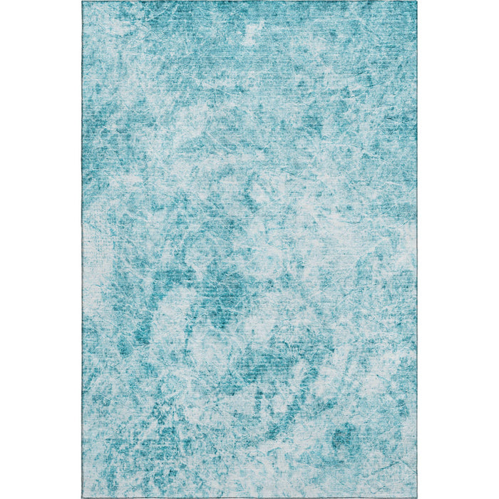 9' X 12' Abstract Washable Area Rug With UV Protection (648795) - Teal / Ivory