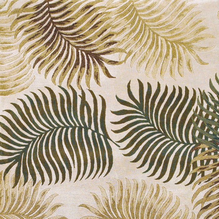 8' x 11' Hand Tufted Tropical Leaves Indoor Area Rug - Natural Beige