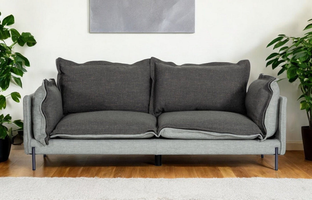 Modern Two Tone Sofa With Reversible Cushions - Gray