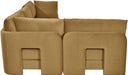 Meridian Furniture Hammond velvet performance fabric 4-piece armless sectional sofa, stationary living room furniture, neutral color
