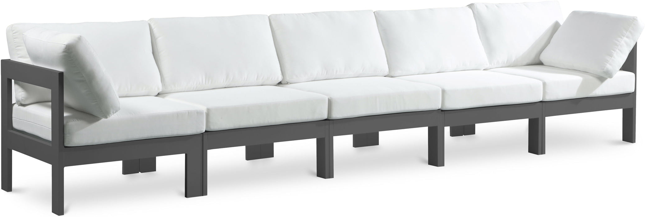 Nizuc - Outdoor Patio 5 Seat Modular Sofa With Gray Frame