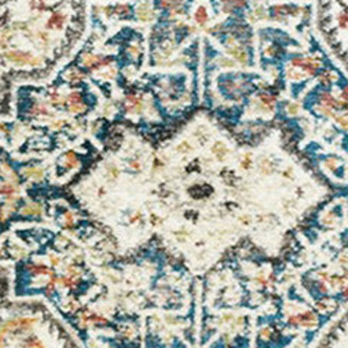 9' x 13' Oriental Distressed Area Rug With Fringe - Beige
