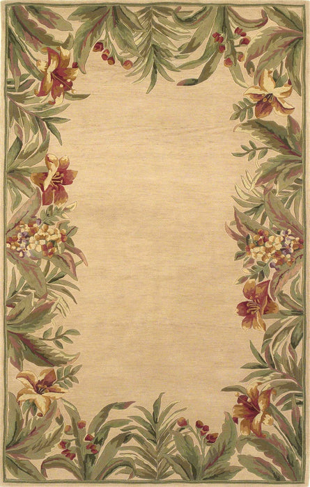 5' x 8' Contemporary Wool Area Rug - Ivory