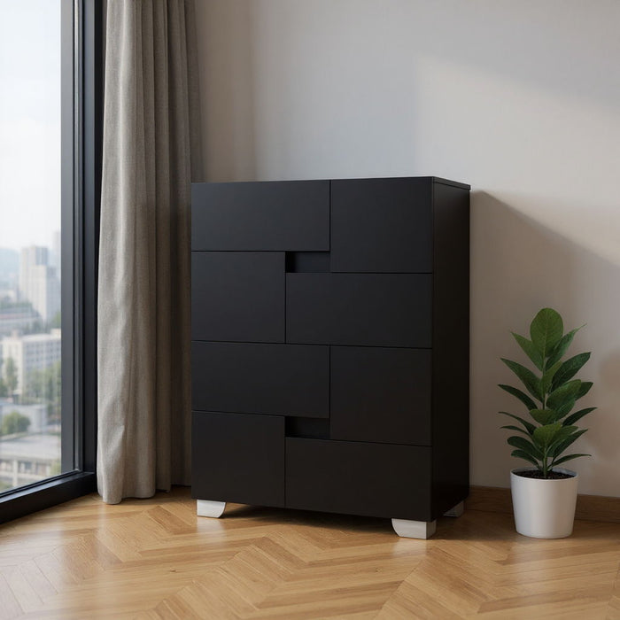 Superb High Gloss Chest - Black