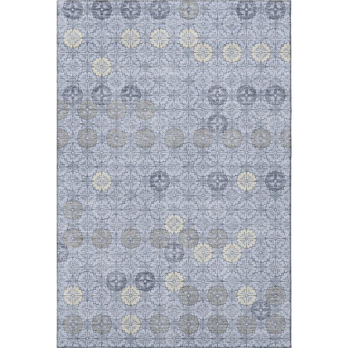 10' X 14' Geometric Washable Area Rug With UV Protection (705941) - Blue / Ivory