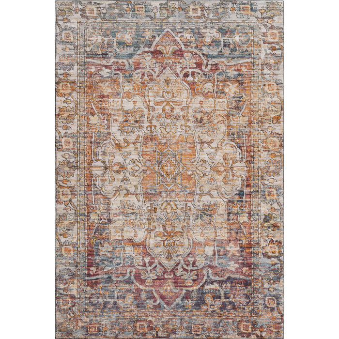 10' X 14' Oriental Washable Area Rug With UV Protection (699346) - Copper / Gray / Ivory