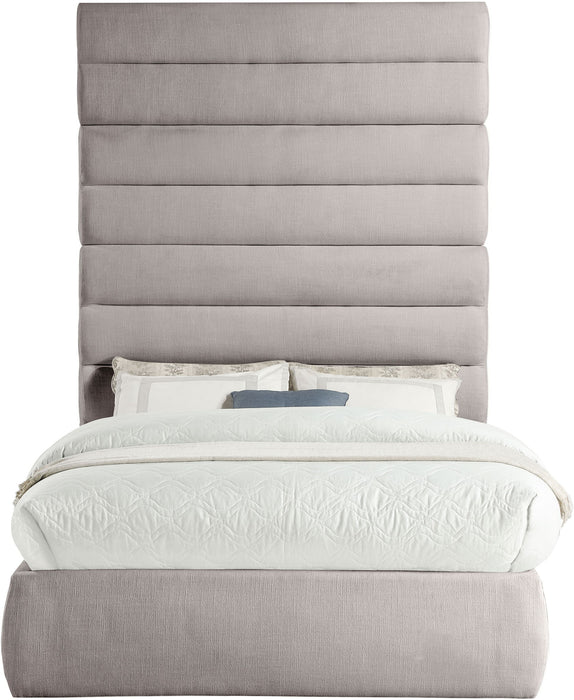 Adam - Linen Fabric Bed With 89" Headboard