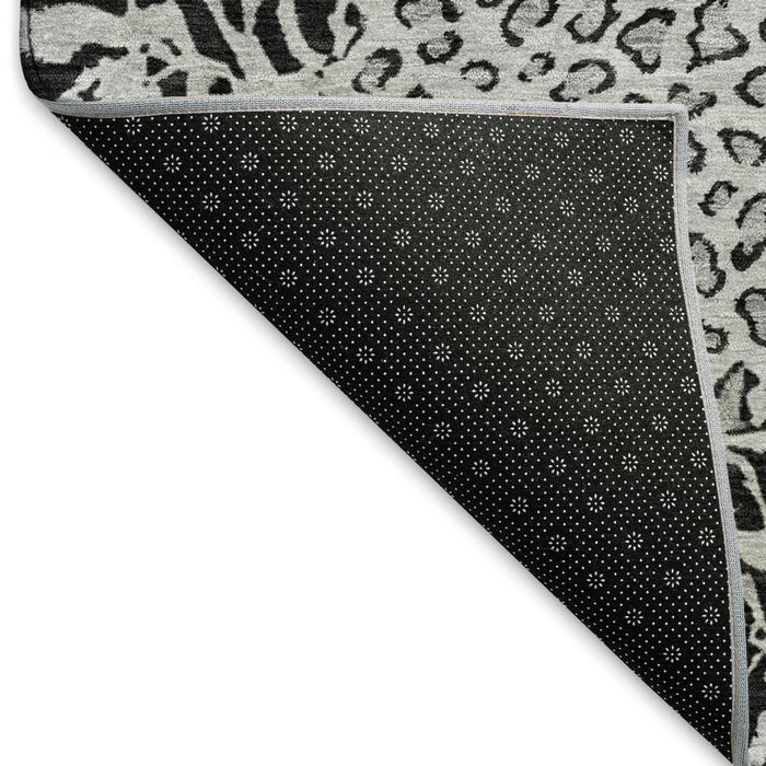 10' X 14' Animal Print Washable Area Rug With UV Protection (692046) - Gray / Black