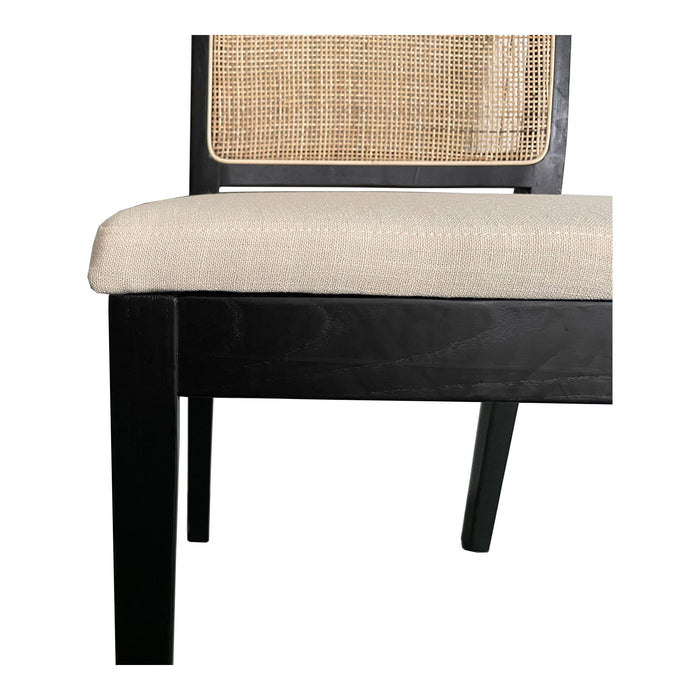 Upholstered Fabric Dining Side Chairs (Set of 2) - Black