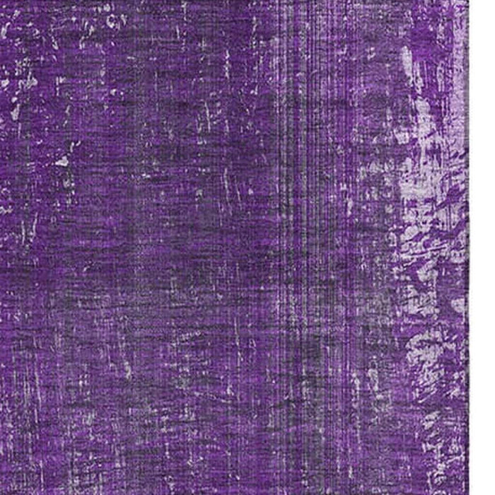 10' X 14' Striped Washable Area Rug With UV Protection (648760) - Purple / Ivory