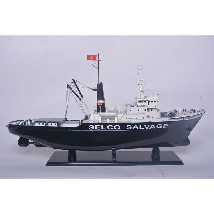 Hand Painted Model Boat (627521) - Black / White