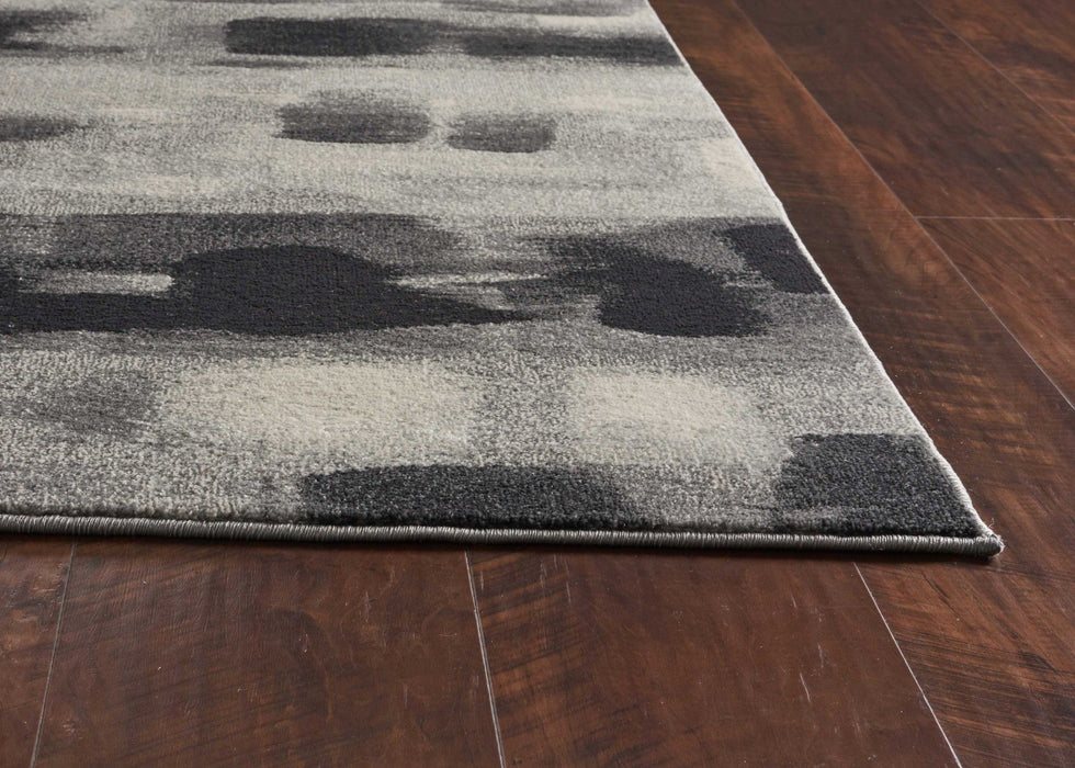 10' x 13' Machine Woven Abstract Brushstroke Indoor Area Rug - Shades Of Gray