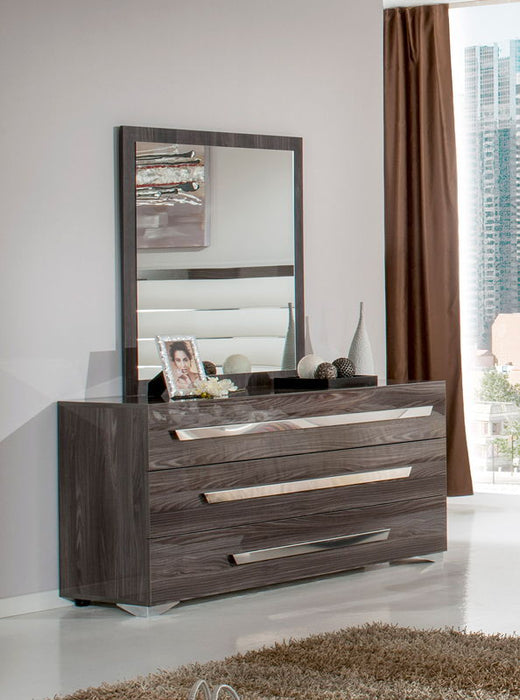 41" Square Framed Accent Mirror - Gray