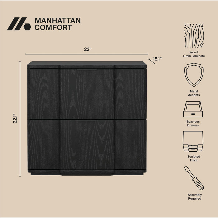 Manhattan Clive - 2-Drawer Nightstand