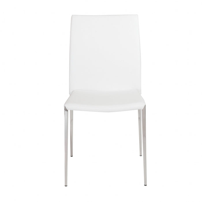Upholstered Faux Leather Dining Side Chair (Set of 2) - White