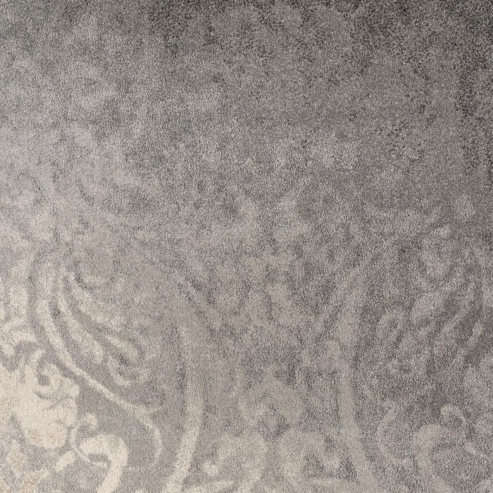 8' x 11' Damask Washable Non Skid Area Rug - Gray