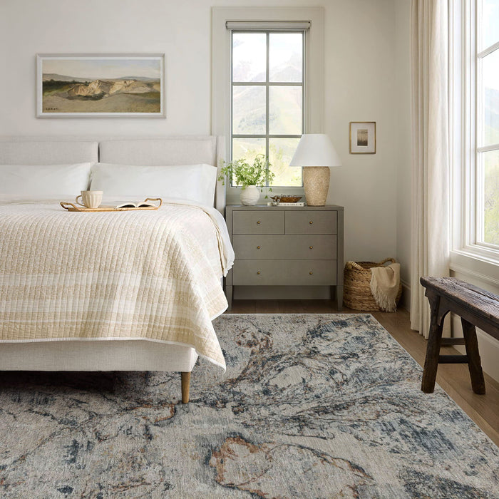 9' x 12' Abstract Power Loom Area Rug - Beige Blue