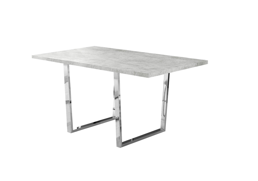 59" Metal Sled Base Dining Room Table - Gray / Silver