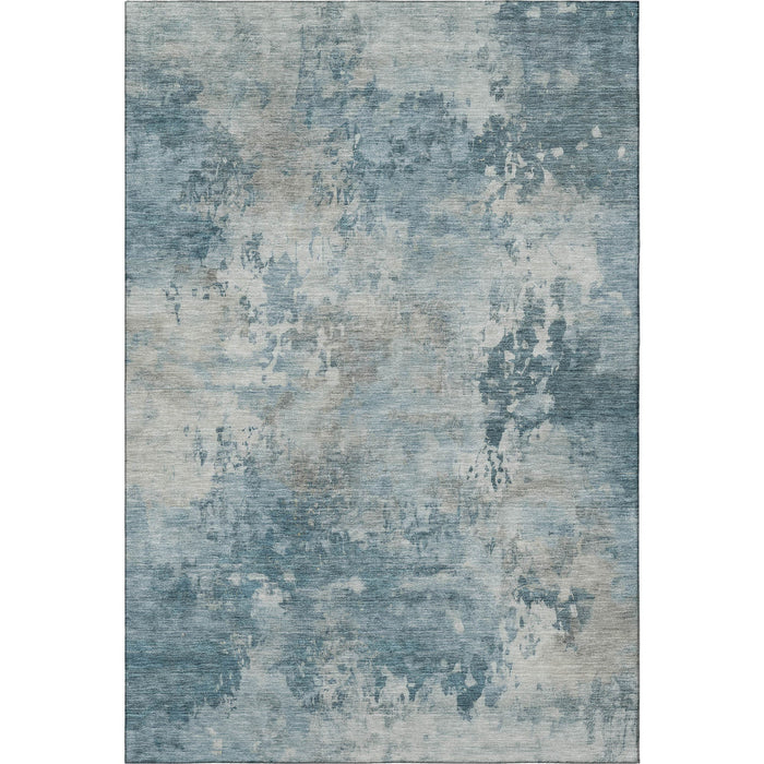 10' X 14' Abstract Washable Area Rug With UV Protection (717164) - Teal / Taupe