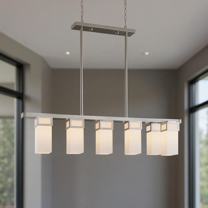 10" Five Light Dimmable Chandelier With Shades - Nickel