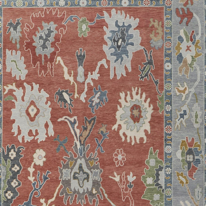 8' X 12' Bohemian Wool Floral Hand Knotted Area Rug With Fringe - Gray