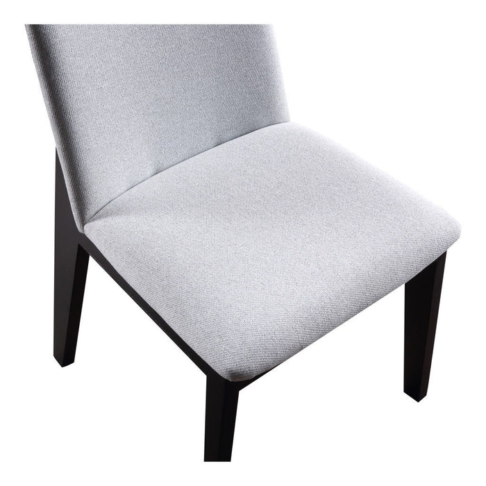 Upholstery Solid Wood Dining Room Side Chairs (Set of 2) - Light Gray / Black