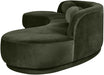 Avra Meridian Furniture velvet upholstered sectional sofa in neutral tones, showcasing plush seating and modern design.