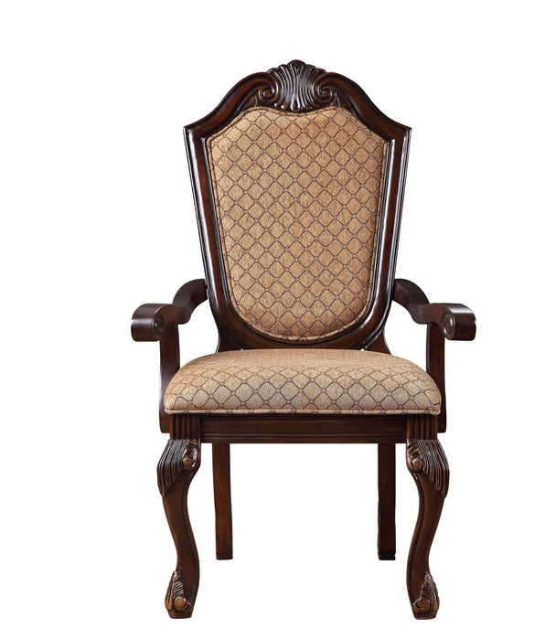 Upholstered Fabric Dining Arm Chairs (Set of 2) - Tan