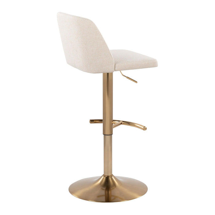 Toriano - Adjustable Barstool (Set of 2) - Gold And Beige