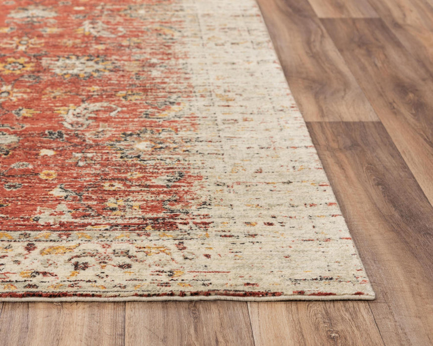 8' X 10' New Zealand Lambs Wool Oriental Hand Carved Handmade Area Rug (747848) - Red / Beige / Rust / Gold