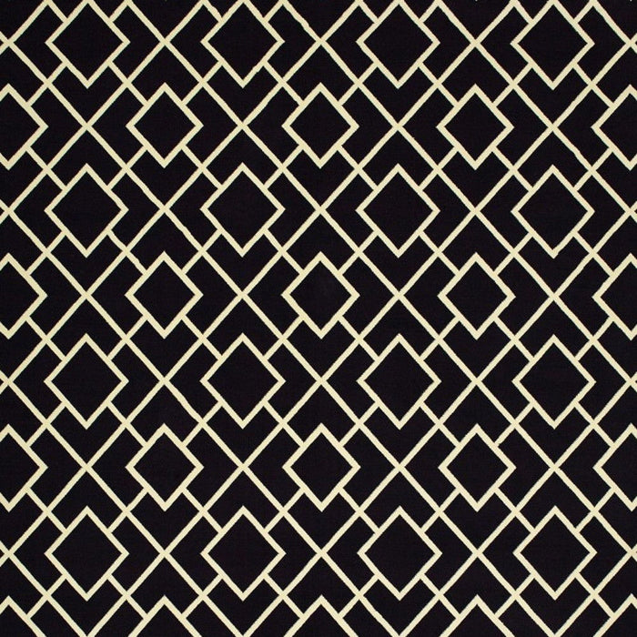 9' x 12' Machine Woven Geometric Diamonds Indoor Area Rug - Black Ivory
