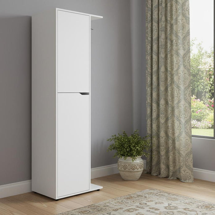 71" Wood Accent Cabinet With Two Doors - White
