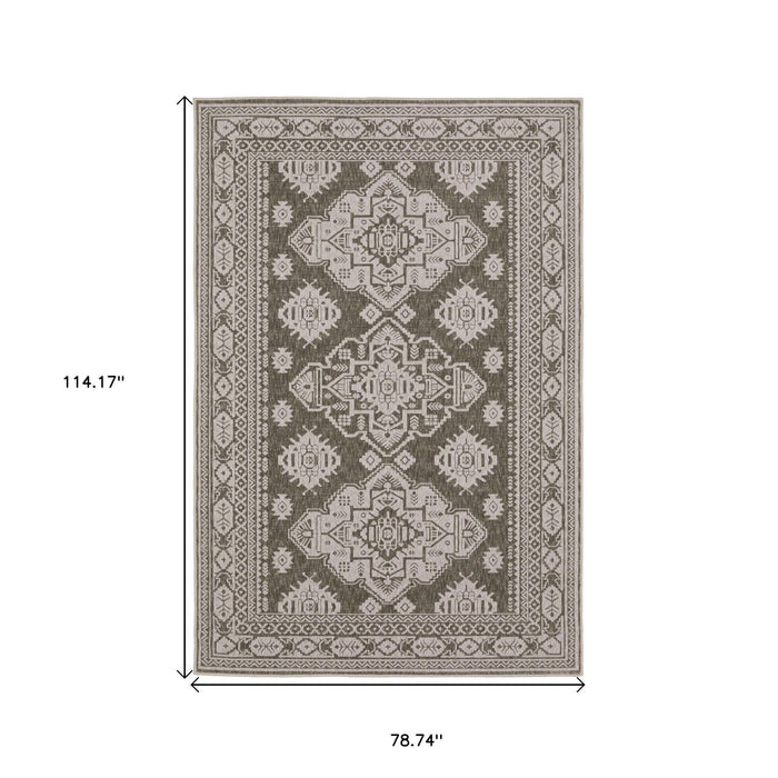 7' X 10' Medallion Area Rug - Gray