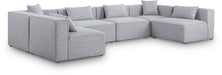 Linen Cube 6-piece modular armless sectional sofa by Meridian Furniture, featuring neutral fabric and versatile stationary design.