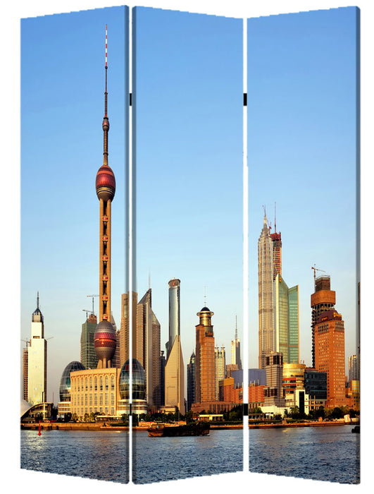 Wood Canvas China Screen - Multi Color