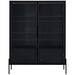 Modern minimalist Giga LED display cabinet with tempered glass door and metal legs, showcasing an elegant and sleek storage solution.