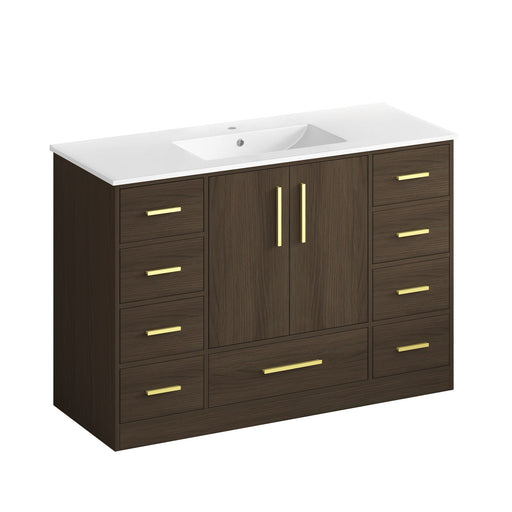 Giga bathroom vanity with abundant storage, featuring two soft-close doors and nine drawers, modern design, and sleek finish.