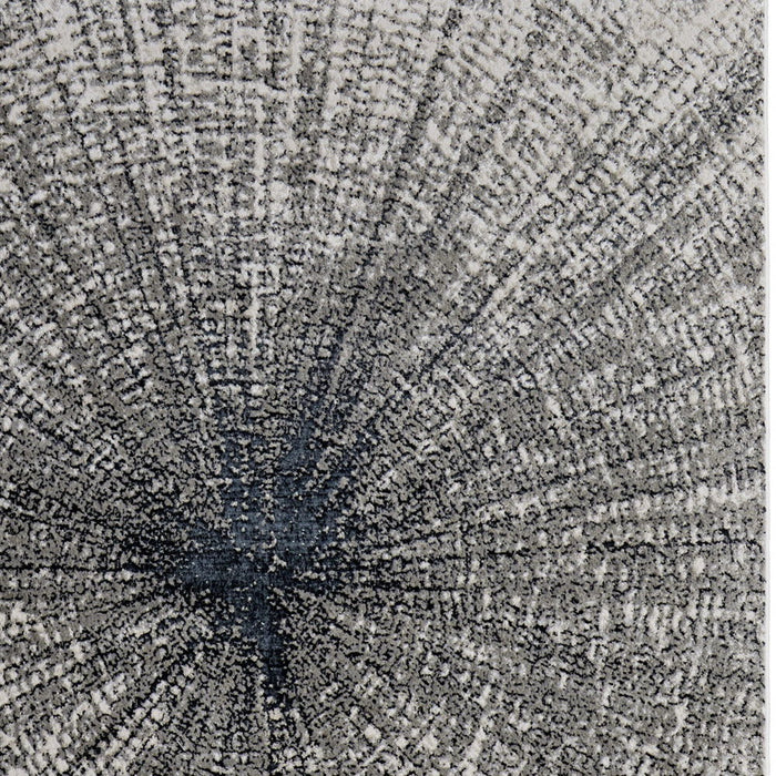 12' x 18' Abstract Power Loom Area Rug - Gray And Ivory