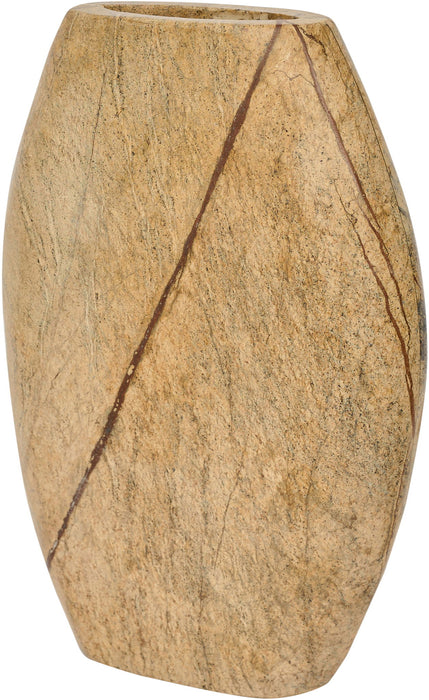 Sadie genuine marble vase by Meridian Furniture, featuring a sleek, polished marble surface and modern vase shape.