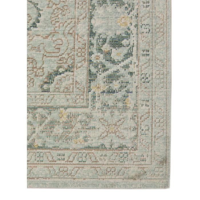 9' x 13' Medallion Power Loom Area Rug - Green And Brown