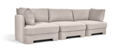 Meridian Furniture Hammond velvet performance fabric 3-piece sectional sofa with upholstered stationary design and plush cushions.